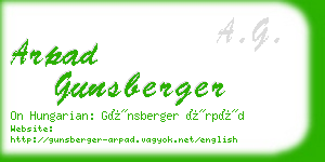 arpad gunsberger business card